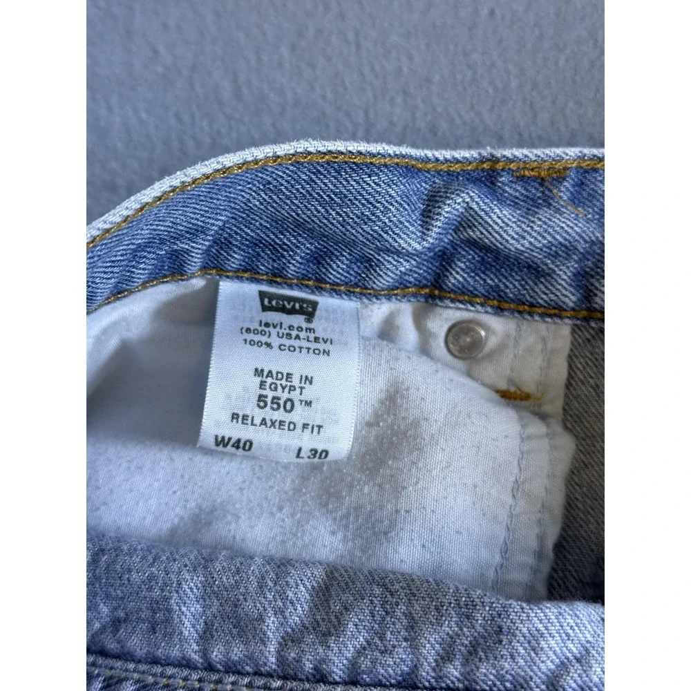 Y2k Levi's 550 Jeans Mens‎ 40x30 Light Wash Blue Relaxed Tapered Denim Casual